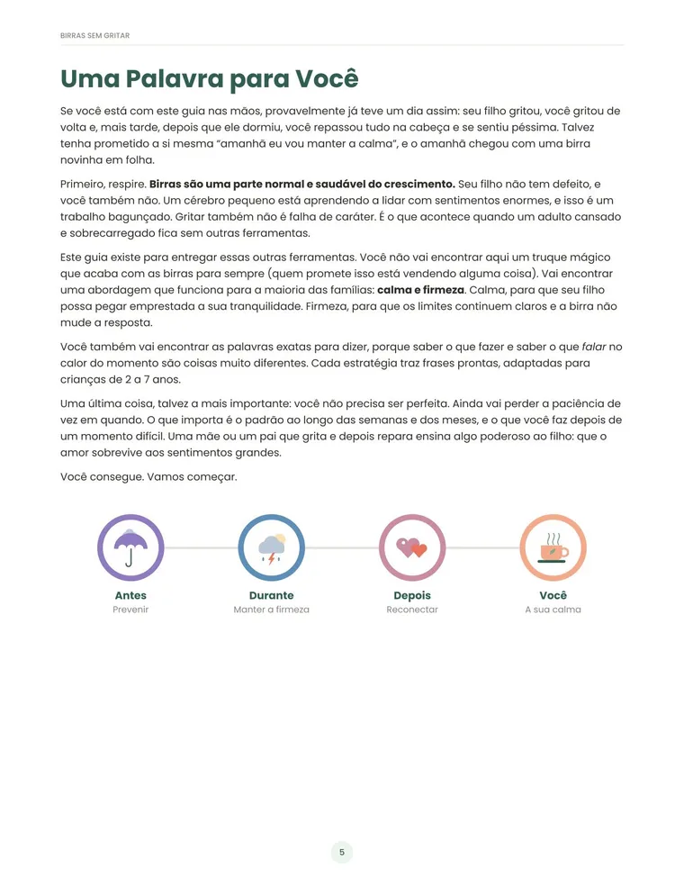 Página Uma Palavra para Você, a carta de abertura do guia.
